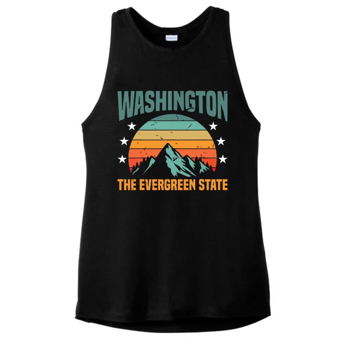 Funny Washington The Evergreen State Home Ladies Tri-Blend Wicking Tank