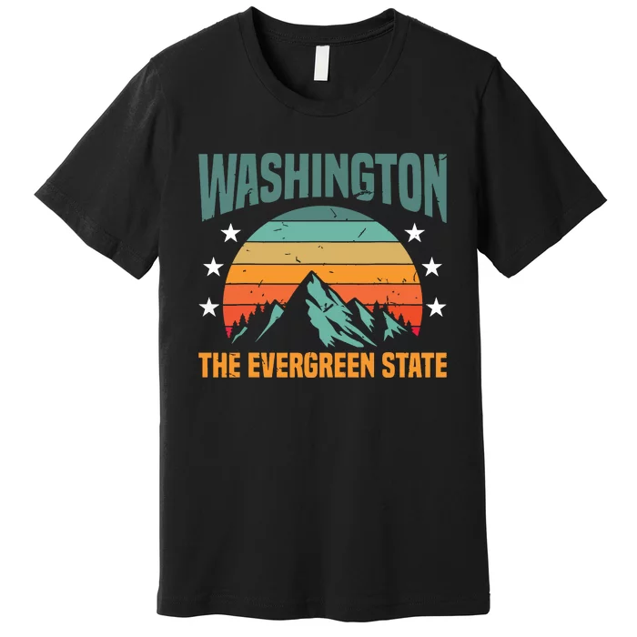 Funny Washington The Evergreen State Home Premium T-Shirt