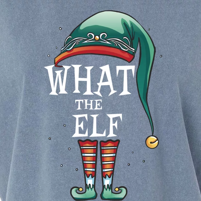 Funny What The Elf Costume Family Matching Christmas Funny Gift Garment-Dyed Women's Muscle Tee