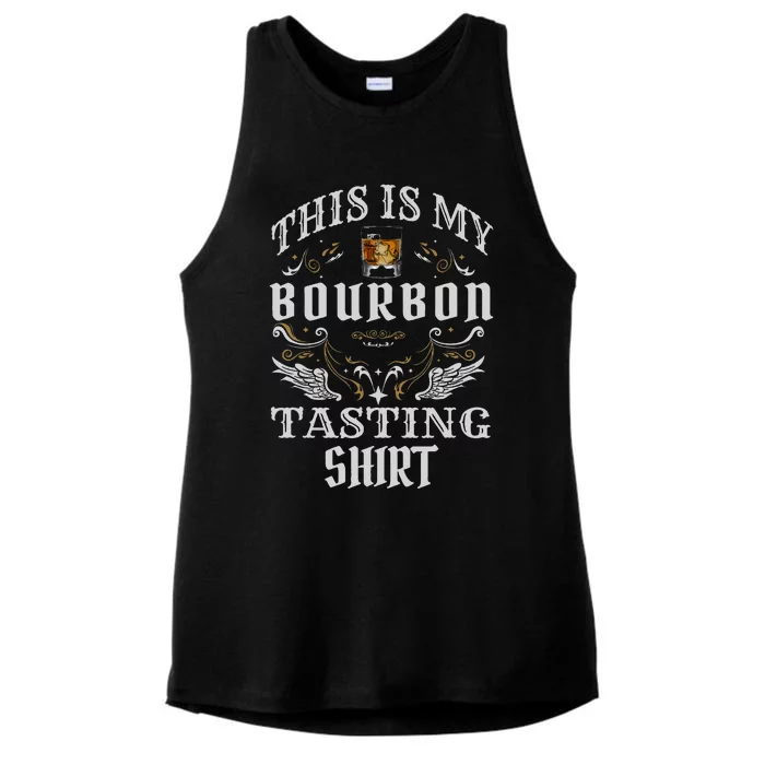 Funny Whiskey This Is My Bourbon Tasting Ladies Tri-Blend Wicking Tank