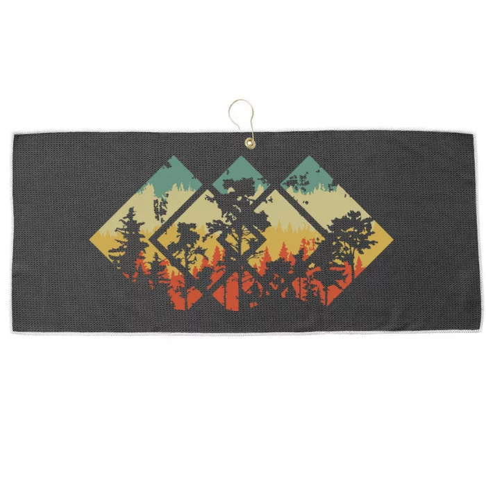 Forest Wildlife Trees Geometric Minimalism Outdoors Nature Large Microfiber Waffle Golf Towel