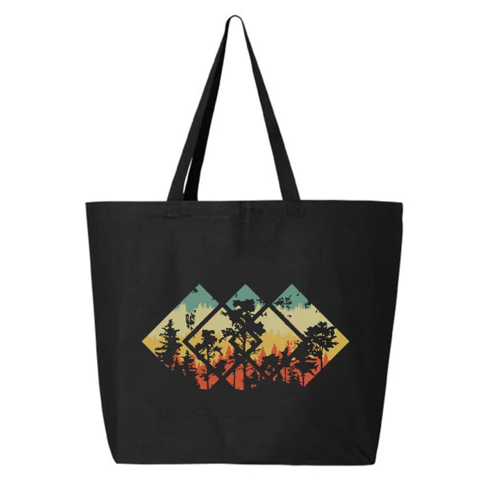 Forest Wildlife Trees Geometric Minimalism Outdoors Nature 25L Jumbo Tote