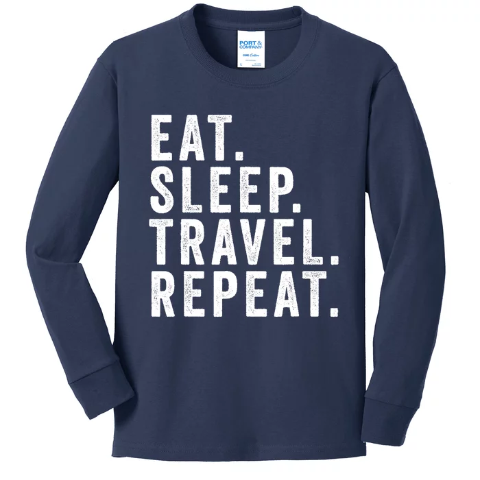 Funny World Traveler Agent Travel Adventure Traveling Gift Kids Long Sleeve Shirt