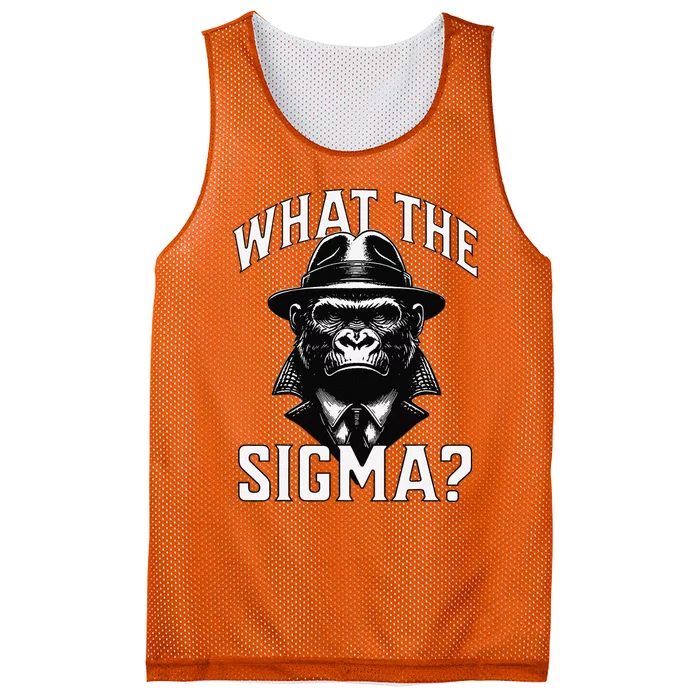 Funny What The Sigma Ironic Meme Brainrot Quote Mesh Reversible Basketball Jersey Tank