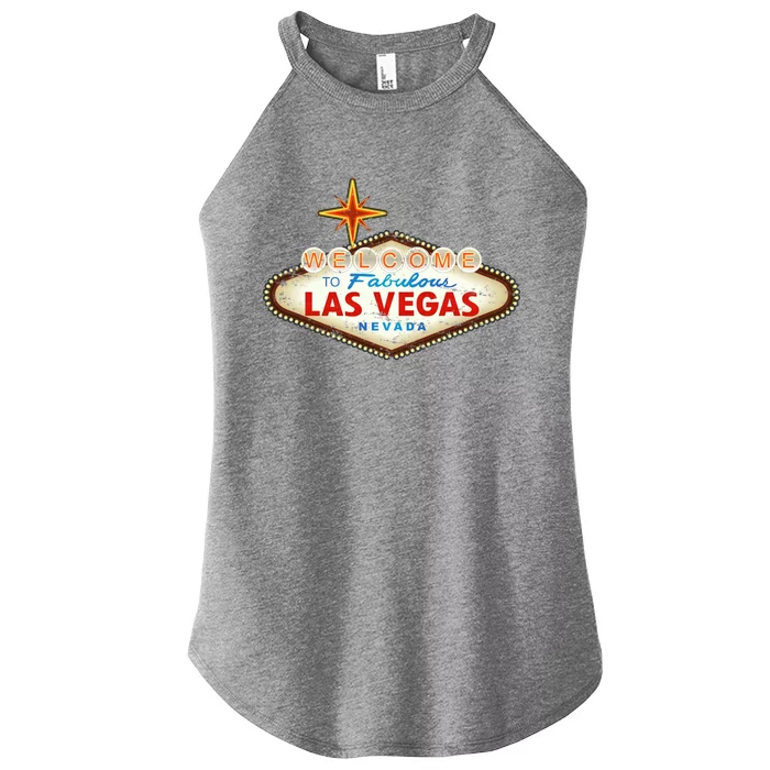 Funny Welcome To Las Vegas Classic Sign Women’s Perfect Tri Rocker Tank