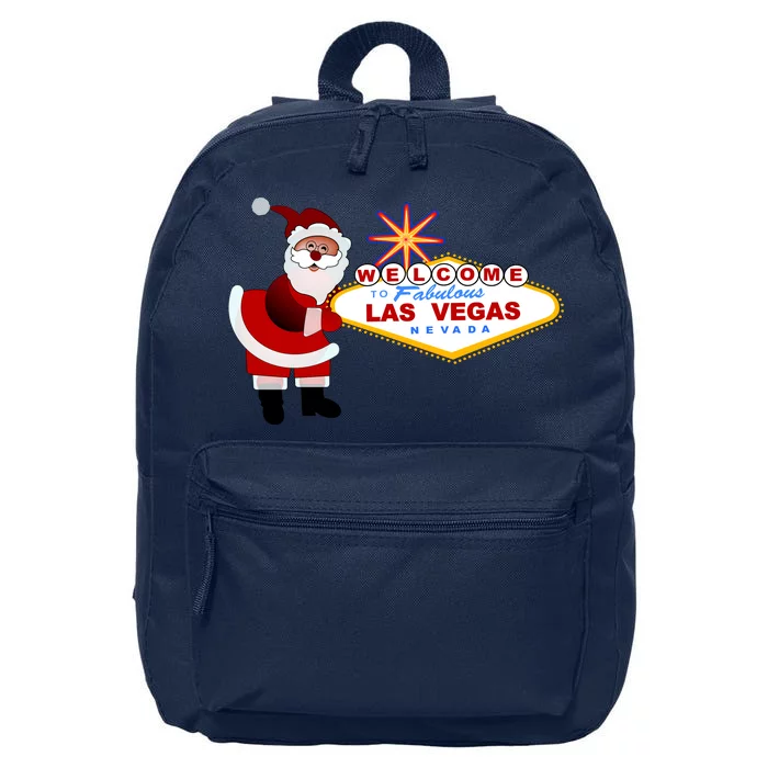 Famous Welcome To Las Vegas Sign With Santa Claus Christmas 16 in Basic Backpack