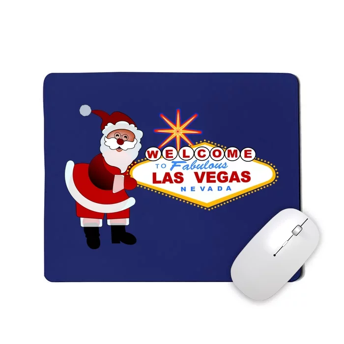 Famous Welcome To Las Vegas Sign With Santa Claus Christmas Mousepad