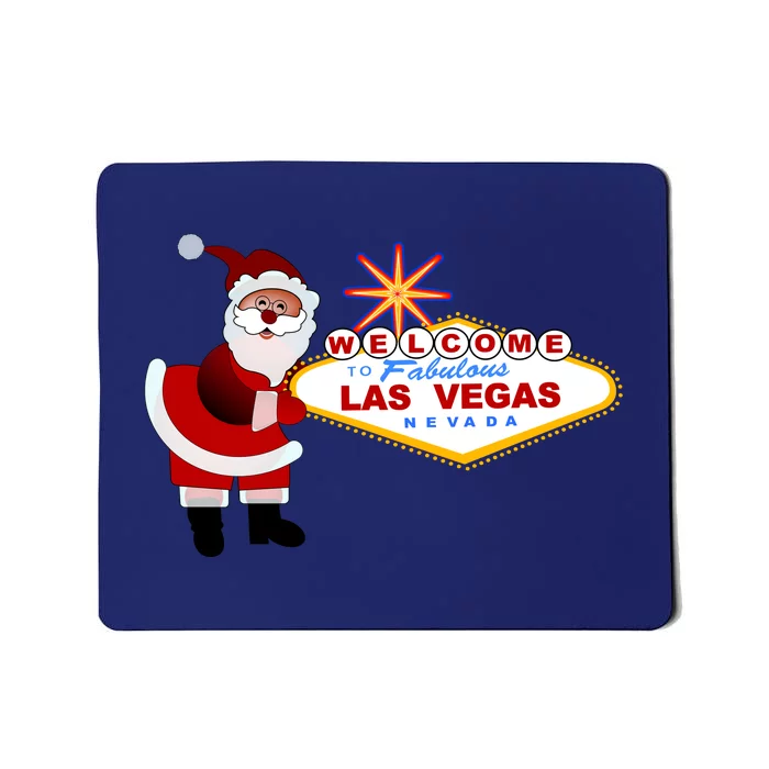 Famous Welcome To Las Vegas Sign With Santa Claus Christmas Mousepad