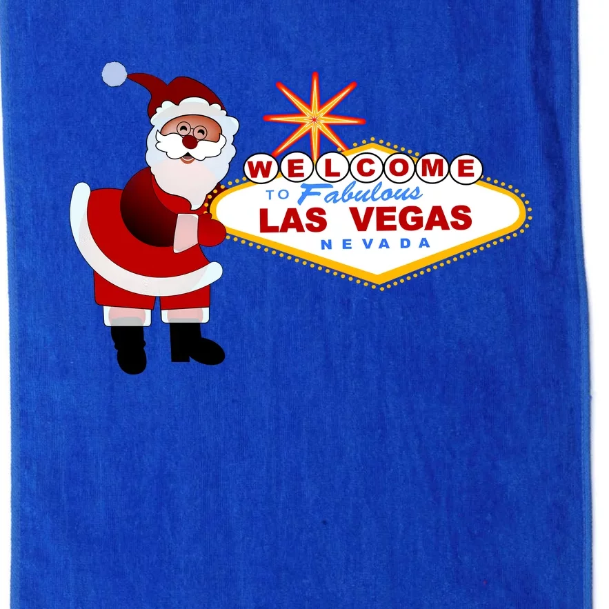 Famous Welcome To Las Vegas Sign With Santa Claus Christmas Platinum Collection Golf Towel