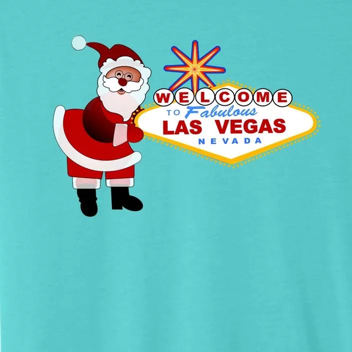 Famous Welcome To Las Vegas Sign With Santa Claus Christmas ChromaSoft Performance T-Shirt