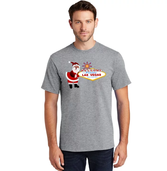 Famous Welcome To Las Vegas Sign With Santa Claus Christmas Tall T-Shirt