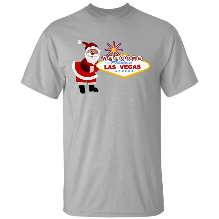 Famous Welcome To Las Vegas Sign With Santa Claus Christmas Tall T-Shirt