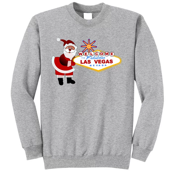 Famous Welcome To Las Vegas Sign With Santa Claus Christmas Tall Sweatshirt