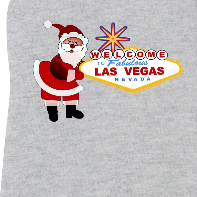 Famous Welcome To Las Vegas Sign With Santa Claus Christmas Women's Racerback Tank