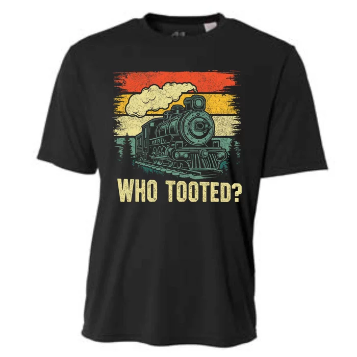 Funny Who Tooted Train Lovers Cooling Performance Crew T-Shirt