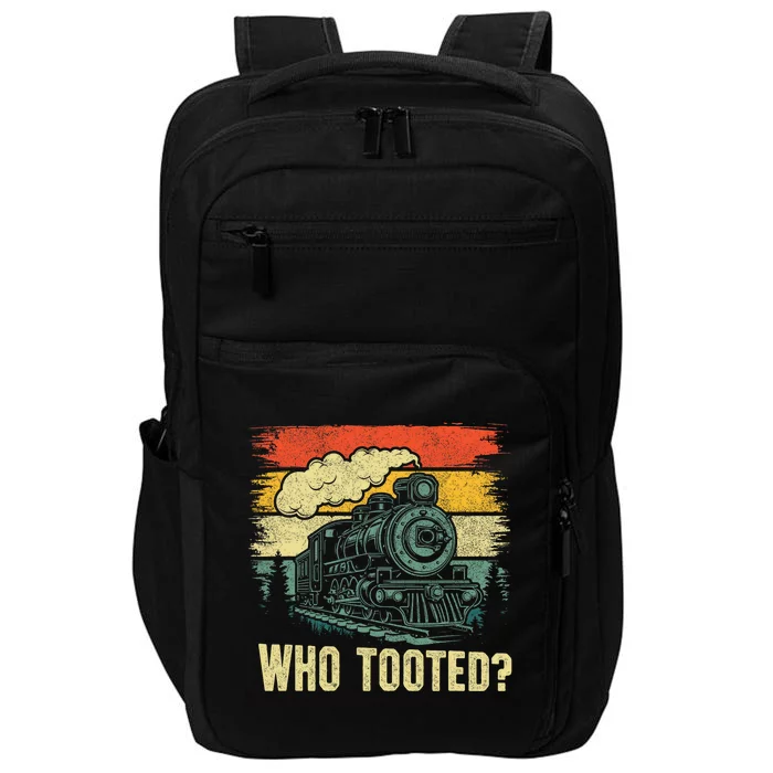 Funny Who Tooted Train Lovers Impact Tech Backpack