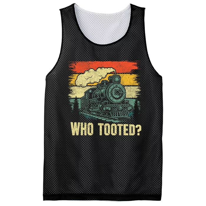 Funny Who Tooted Train Lovers Mesh Reversible Basketball Jersey Tank