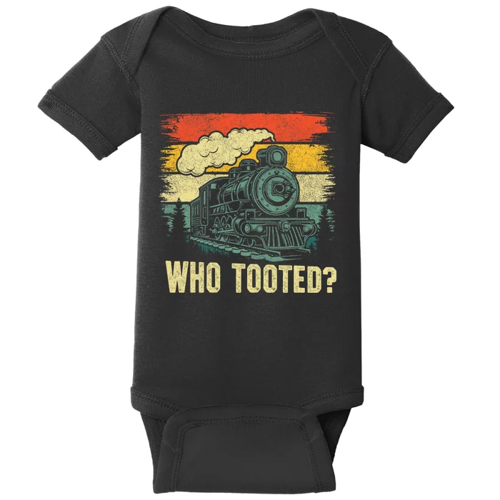 Funny Who Tooted Train Lovers Baby Bodysuit