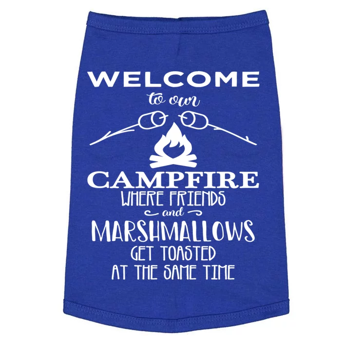 Funny Welcome To Our Campfire Lets Get Toasted Cute Gift Doggie Tank