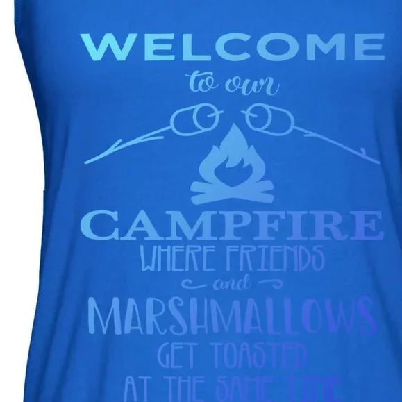 Funny Welcome To Our Campfire Lets Get Toasted Cute Gift Ladies Essential Flowy Tank