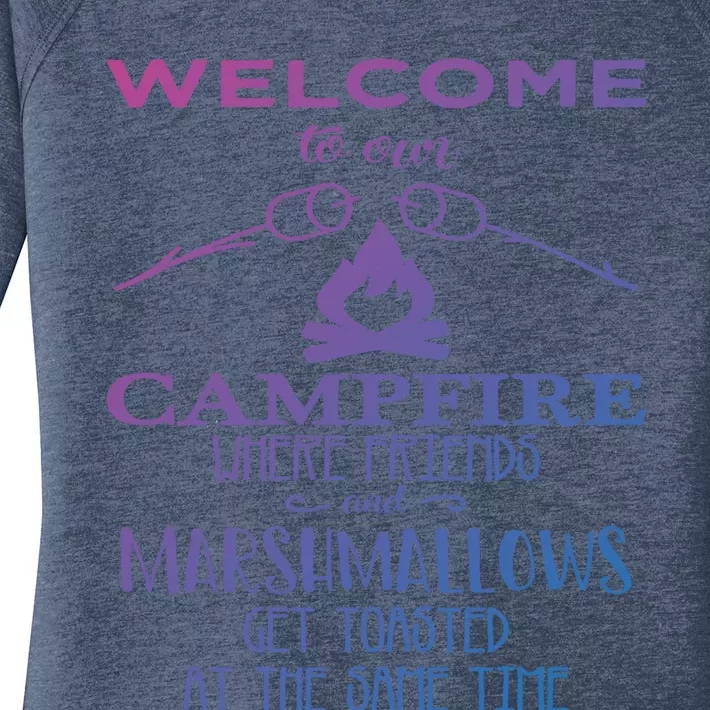 Funny Welcome To Our Campfire Lets Get Toasted Cute Gift Women's Perfect Tri Tunic Long Sleeve Shirt