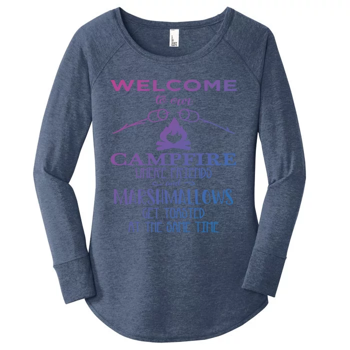 Funny Welcome To Our Campfire Lets Get Toasted Cute Gift Women's Perfect Tri Tunic Long Sleeve Shirt