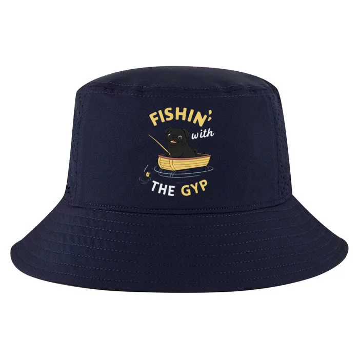 Fishin With The Gyp Pug On Boat Fishing Cool Comfort Performance Bucket Hat