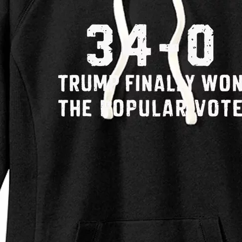 Finally Won The Popular Vote 340 Trump 2024 Convicted Felon Women's Fleece Hoodie