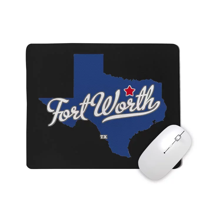 Fort Worth Texas TX Map Mousepad