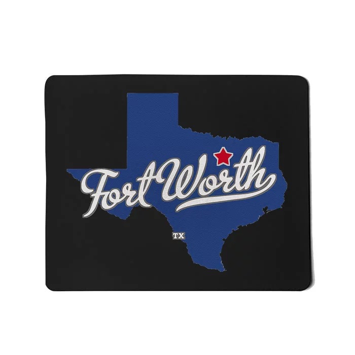 Fort Worth Texas TX Map Mousepad