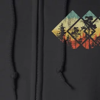 Forest Wildlife Trees Geometric Minimalism Outdoors Nature Full Zip Hoodie