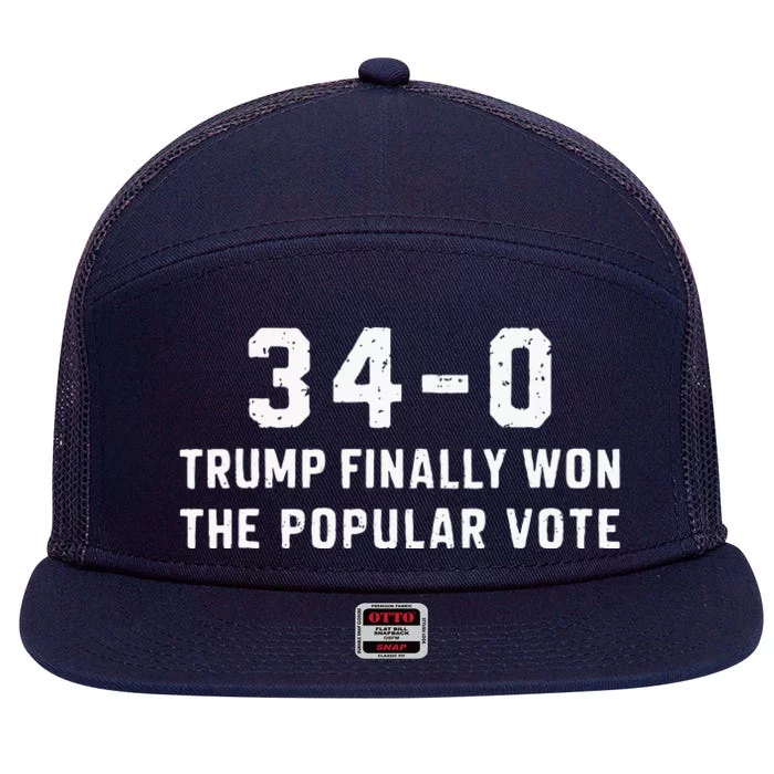 Finally Won The Popular Vote 340 Trump 2024 Convicted Felon 7 Panel Mesh Trucker Snapback Hat