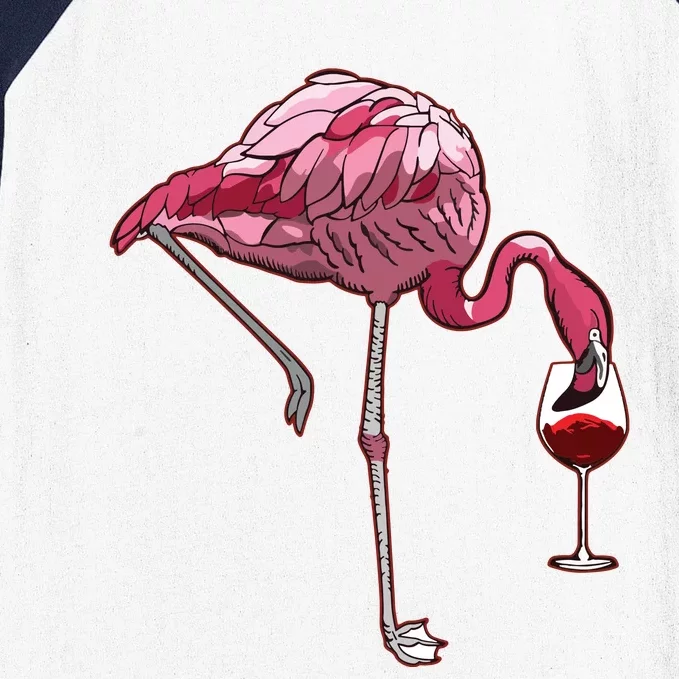 Flamingo Wine Tasting Humor Drinking Baseball Sleeve Shirt