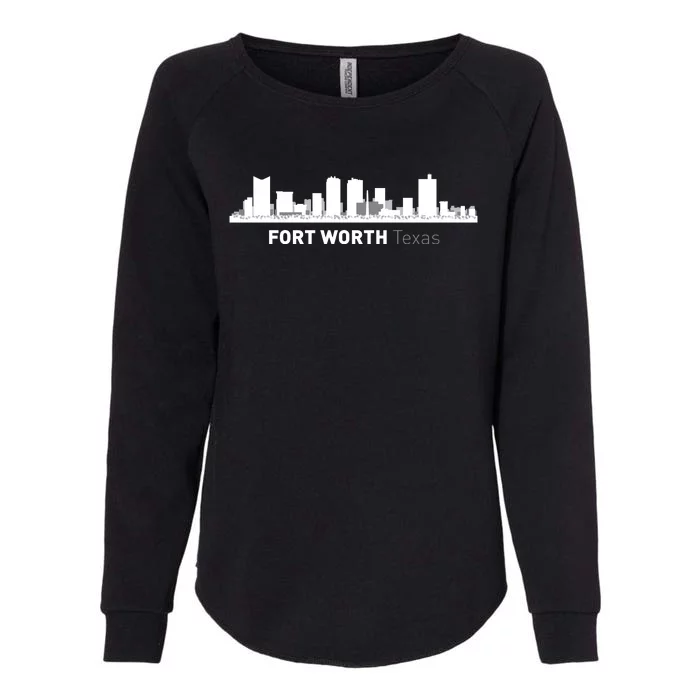 Fort Worth Texas Skyline Womens California Wash Sweatshirt