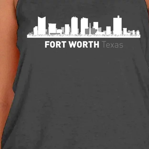 Fort Worth Texas Skyline Women's Knotted Racerback Tank