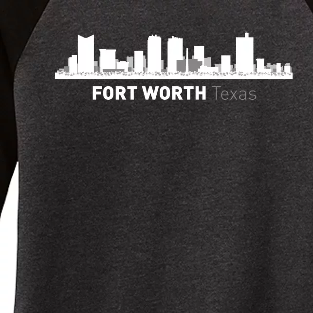 Fort Worth Texas Skyline Women's Tri-Blend 3/4-Sleeve Raglan Shirt