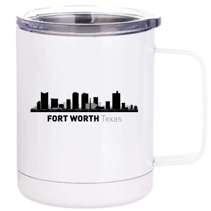 Fort Worth Texas Skyline Front & Back 12oz Stainless Steel Tumbler Cup