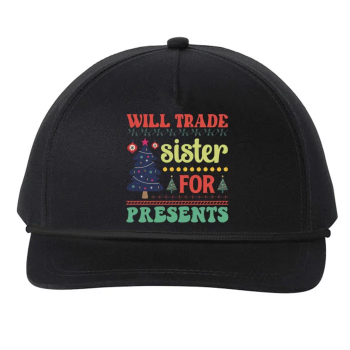 Funny Will Trade Sister For Christmas Present Snapback Five-Panel Rope Hat