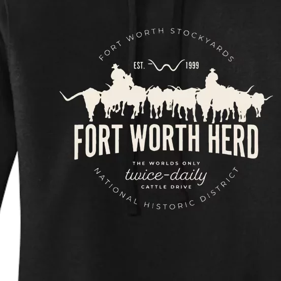 Fort Worth Texas Stockyards And Rodeo Cowboy Women's Pullover Hoodie