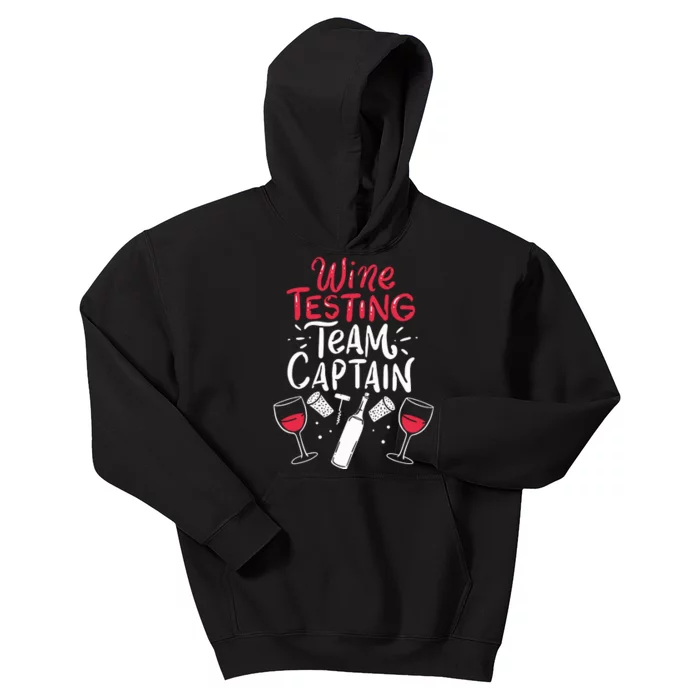 Funny Wine Tasting Team Shirts Wine Tasting Team Captain Kids Hoodie