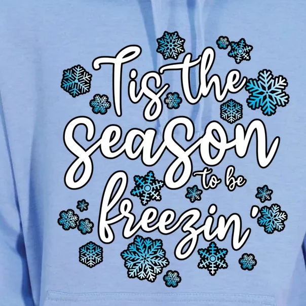 Freezing Winter Tis The Season To Be Freezin Gift Unisex Surf Hoodie