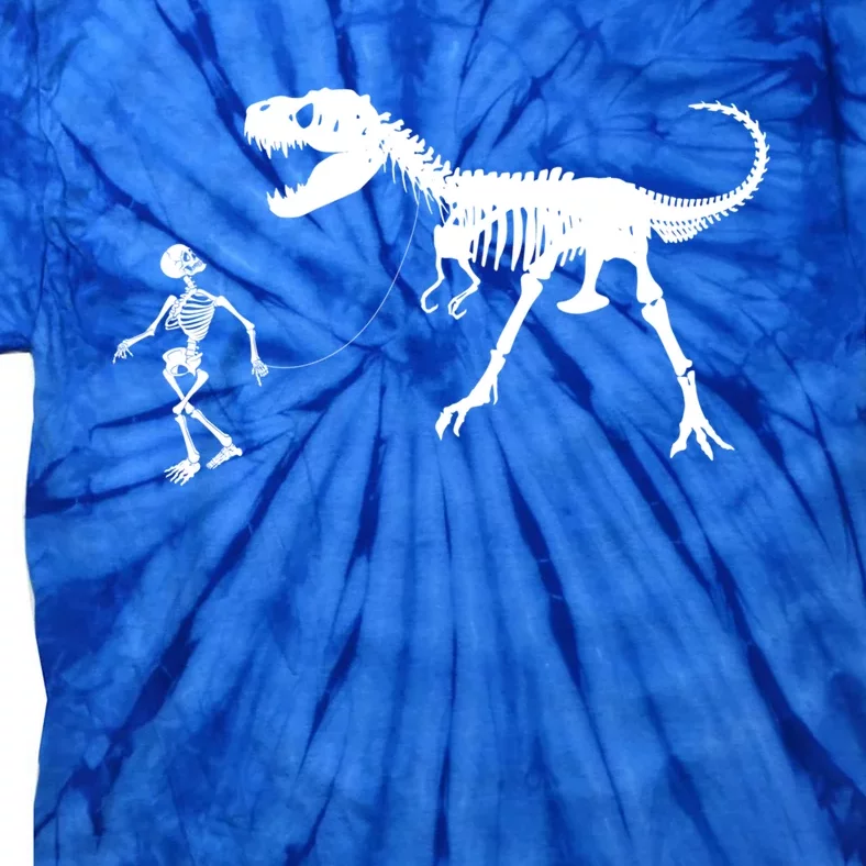 Funny Walking Trex Skeleton Gift Dinosaur Fan Funny Gift Tie-Dye T-Shirt