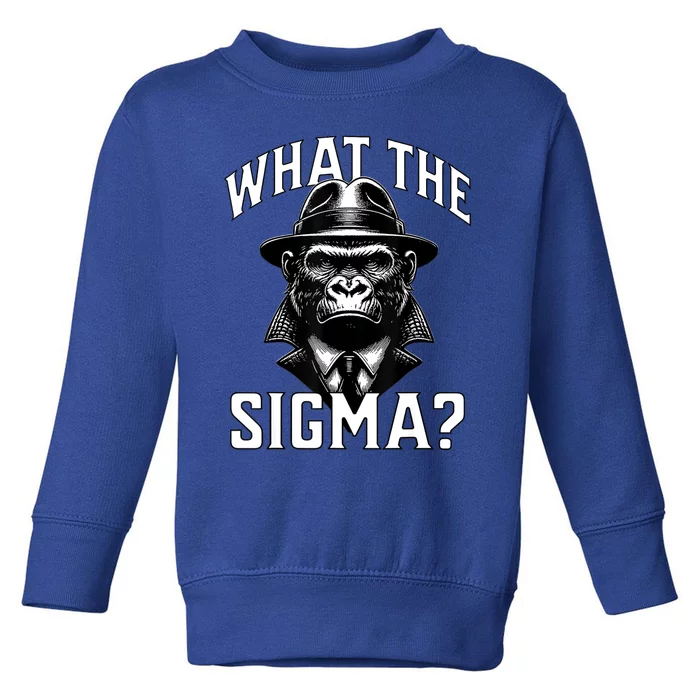 Funny What The Sigma? Ironic Meme Brainrot Quote Toddler Sweatshirt