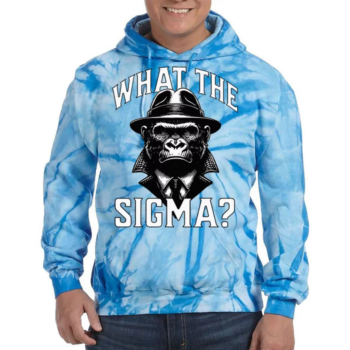 Funy What The Sigma Ironic Meme Brainrot Tie Dye Hoodie