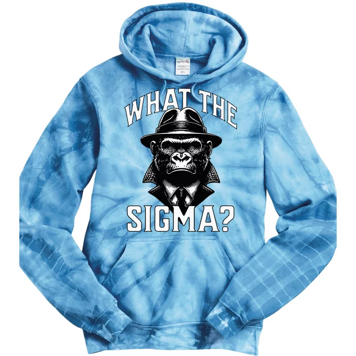 Funy What The Sigma Ironic Meme Brainrot Tie Dye Hoodie