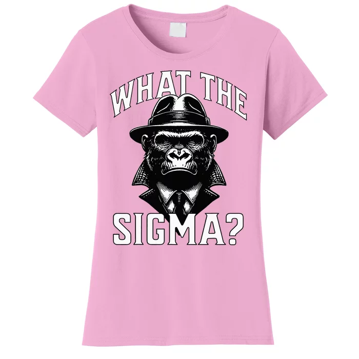 Funy What The Sigma Ironic Meme Brainrot Women's T-Shirt