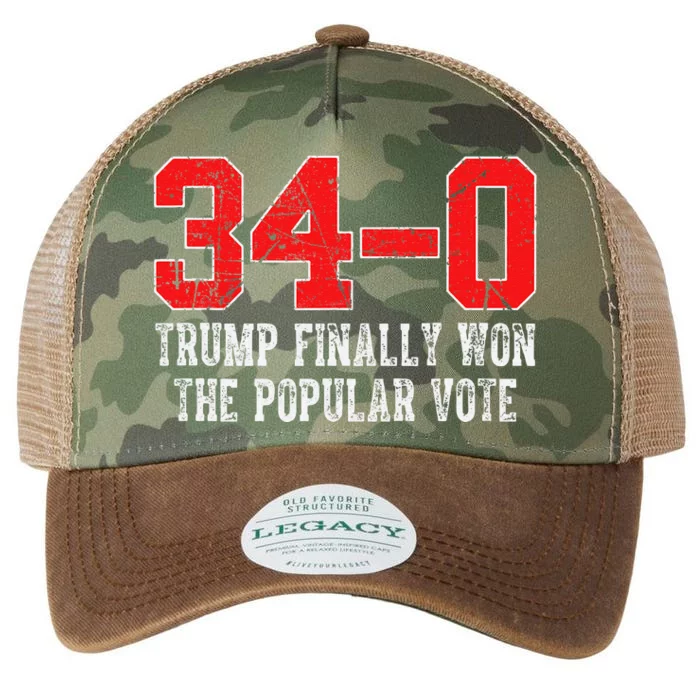 Finally Won The Popular Vote 340 Trump 2024 Felon Verdict Legacy Tie Dye Trucker Hat