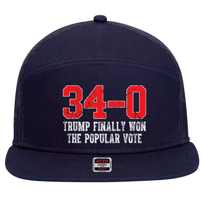 Finally Won The Popular Vote 340 Trump 2024 Felon Verdict 7 Panel Mesh Trucker Snapback Hat