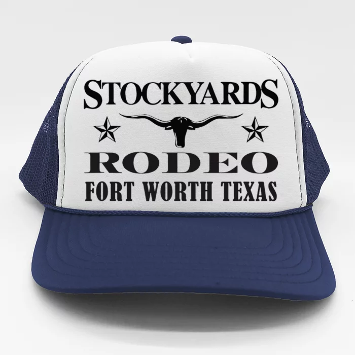 Fort Worth Texas Stockyards And Rodeo Cowboy Design Trucker Hat