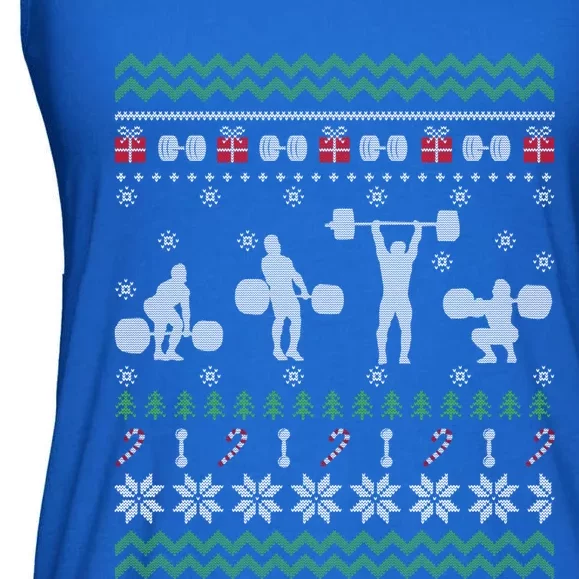 Funny Weightlifting Ugly Christmas Sweater Gift Gift Ladies Essential Flowy Tank